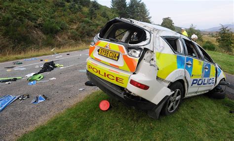 Pictures show aftermath of stolen police car crash in Highlands