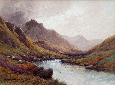 Framed Tryfan And The Ogwen Moors Watercolour Painting By Alfred De