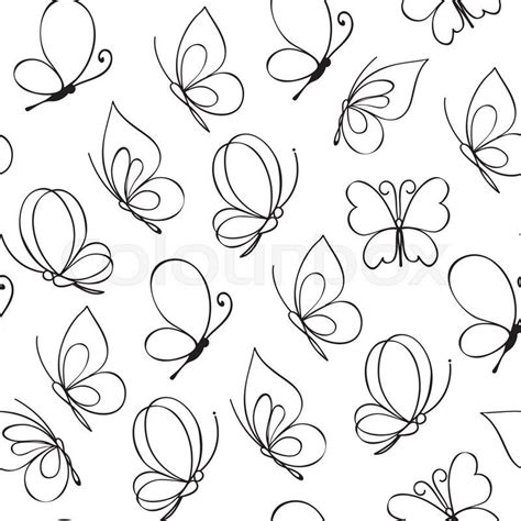 Hand Drawn Simple Butterfly Pattern Vector Illustration Vector