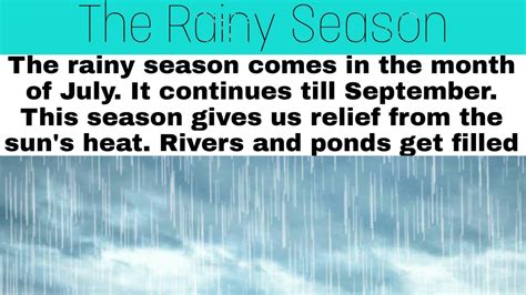Essay Writing On Rainy Season