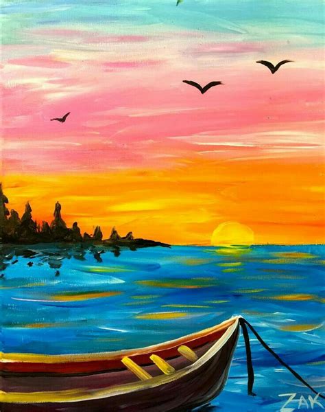 348 Best Beachsummer Canvas Painting Images On Pinterest Canvases