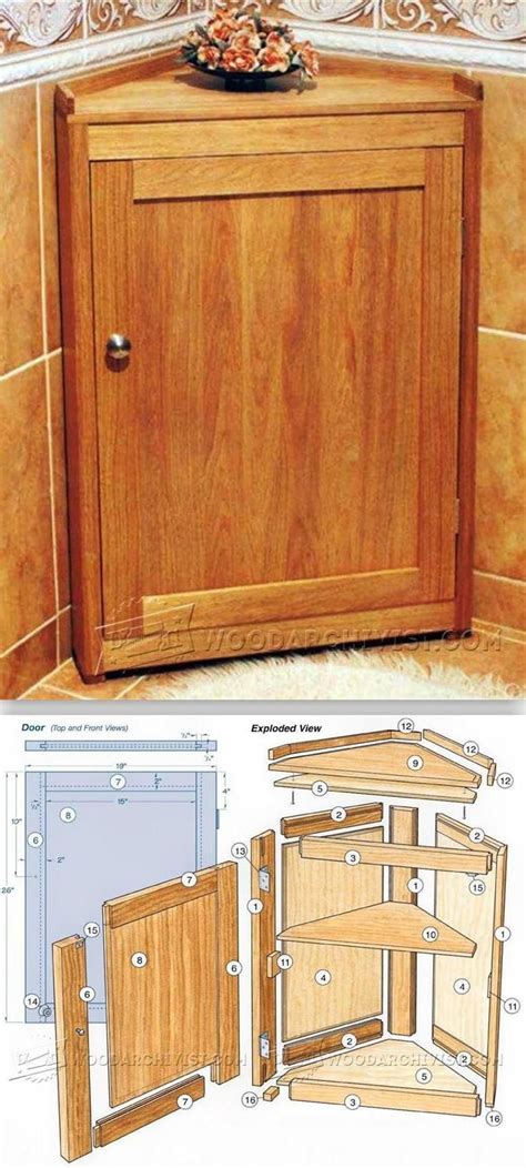 For this kitchen plan, you'll need ¾ inch hardwood. Corner Cabinet Plans - Furniture Plans and Projects | WoodArchivist.com | Diy furniture plans ...