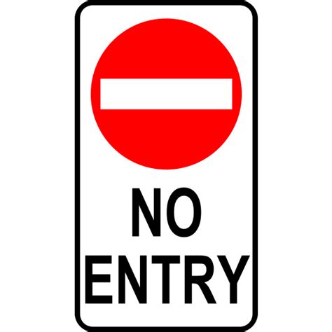 No Entry Traffic Roadsign Vector Image Free Svg