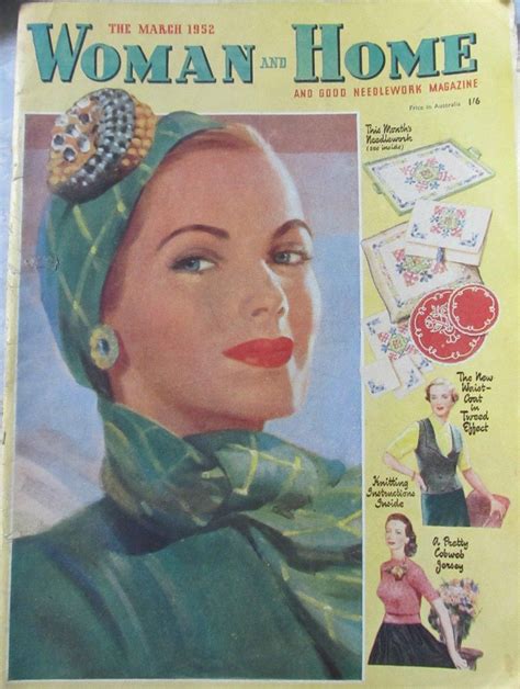 woman and home magazine from march 1952 vintage ladies vintage woman dyne knitting