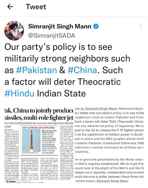 Anshul Saxena On Twitter Rt Askanshul 3 Policy Of Simranjit Singh Mann Member Of Parliament