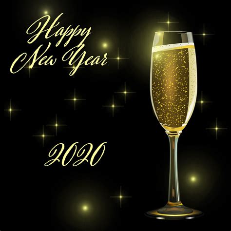 2020 Happy New Year Gold Black Free Stock Photo - Public Domain Pictures