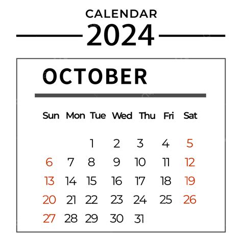 October 2024 Calendar Simple Black Two Thousand And Twenty Four