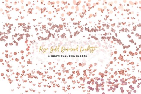 Rose Gold Confetti Heart Clip Art Plan Design Bundles