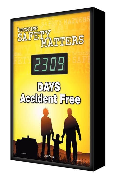 backlit digi day® electronic scoreboards because safety matters days accident free scf309