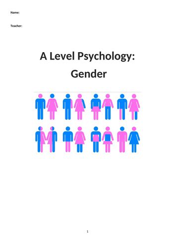 Psychology Gender Y13 Booklet Aqa Teaching Resources