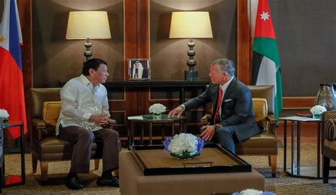 King Philippine President Hold Talks At Al Husseiniya Palace Royal