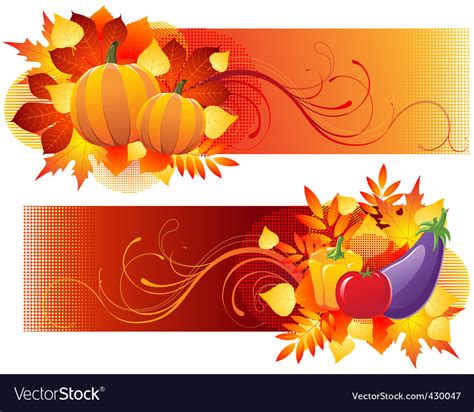 Harvest Banners Royalty Free Vector Image Vectorstock
