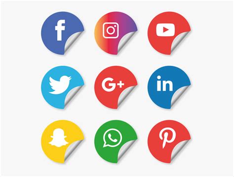 Social Media Icons Setfacebook Instagram Whatsapp Transparent