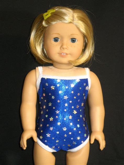 american girl 18 inch doll swimsuit handmade blue with stars etsy american girl clothes