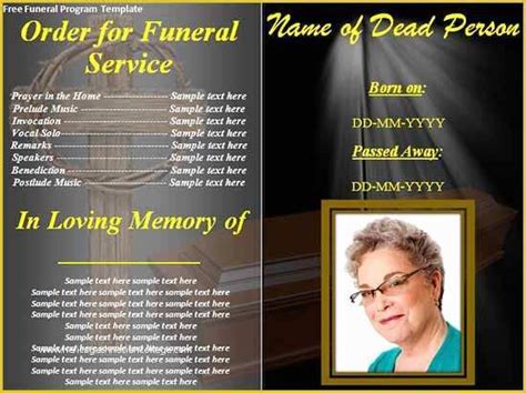Free Editable Obituary Template Of Pin On Funeral Program Templates For