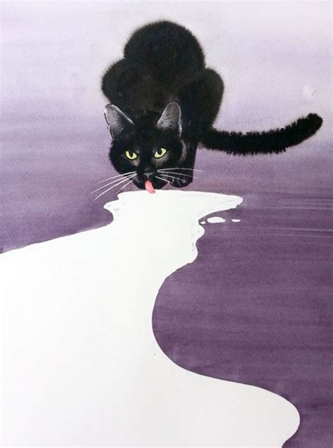 Buy Dont Cry Over Spilled Milk Black Cat Drinking Spilled Milk