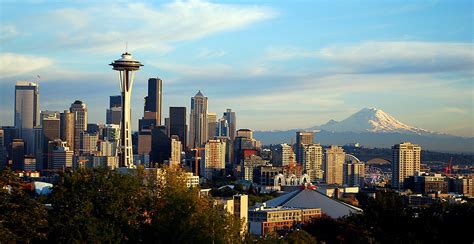 Seattle Skyline And Mount Rainier From Kerry Park 10041 Flickr