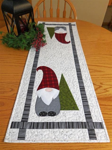 Digital Gnome Table Runner Pattern Pdf Winter Christmas Etsy