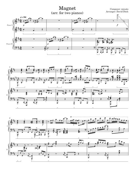 Magnet Arr For Two Pianos [finished ] Sheet Music For Piano Solo