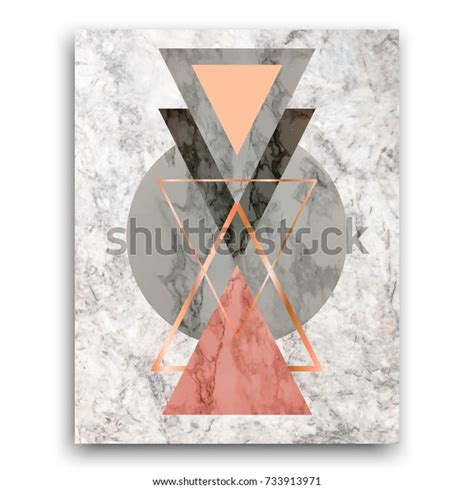 Marble Background Triangles Geometric Print Your Stock Vector Royalty