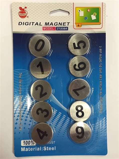 Stainless Steel Magnet Magnetic Numbers 0 9 For Fridge Freezer