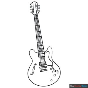Electric Guitar Coloring Page Easy Drawing Guides