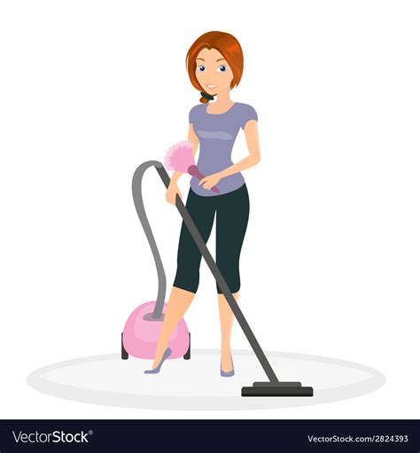 Woman Doing Housework Royalty Free Vector Image