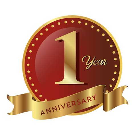Happy 1st Anniversary Vector Hd Png Images 1st Anniversary Badge Icon