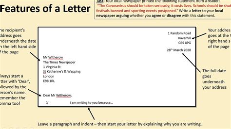 Write a letter to the head teacher, giving your views on. Yr 10 Language Paper 2 Question 5 KLB - YouTube