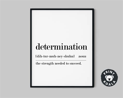 Determination Definition Print Motivational Poster Etsy