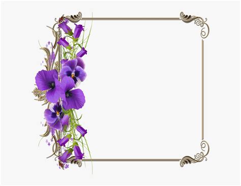 Purple Flower Clipart Border Hd Png Download Kindpng