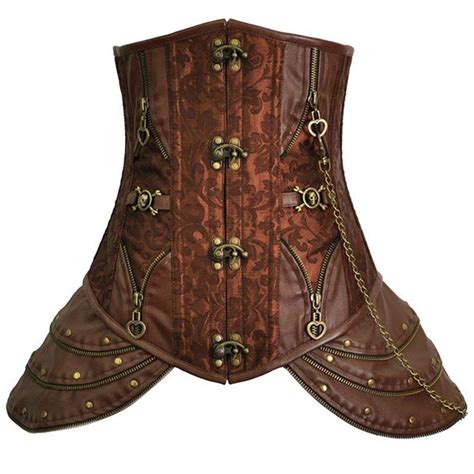 Brown Steel Boned Underbust Corset Plus Size 6xl Corsets And Bustiers Steampunk Clothing Women