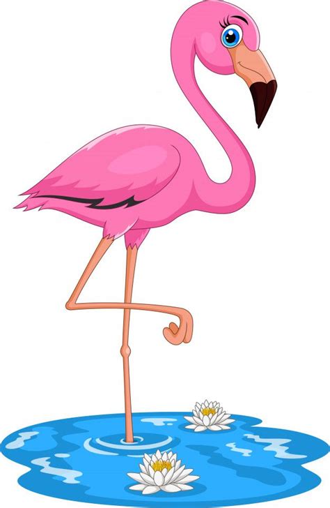 Cute Cartoon Pink Flamingo Bird In 2021 Pink Flamingos Birds