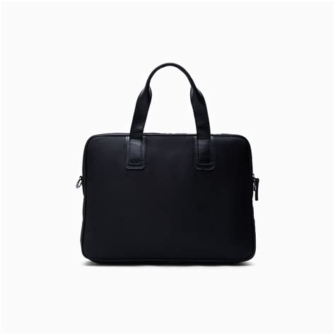 Laptop Bag Gemona Nylon Leather Black Paulo Bellini