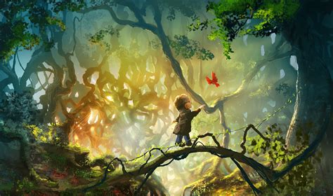 Sunlight Painting Forest Fantasy Art Underwater Jungle Mythology
