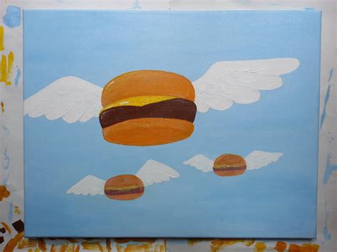 Bobs Burgers Flying Burgers Painting Canvas Painting Designs Cute