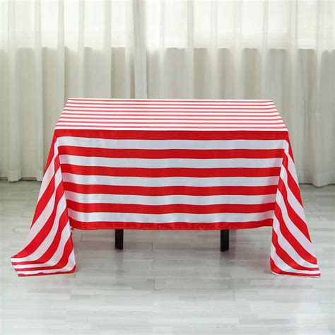 Buy 60x102 Stripe Satin Rectangle Tablecloth Red And White Seamless Pack Of 1 Tablecloth