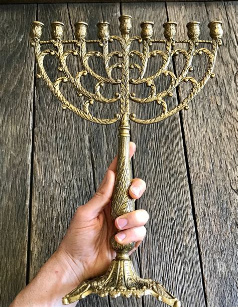 Large Brass Menorah Made By Tamar In Israel 15 Menorah Etsy