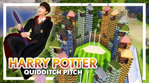Hogwarts Quidditch Pitch Harry Potter Sims 4 Build With Cc Youtube
