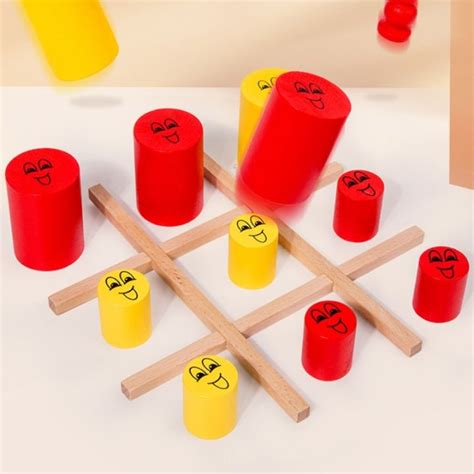 Set Tic Tac Toe Papan Kayu Permainan Puzzle Mainan Untuk Anak Anak