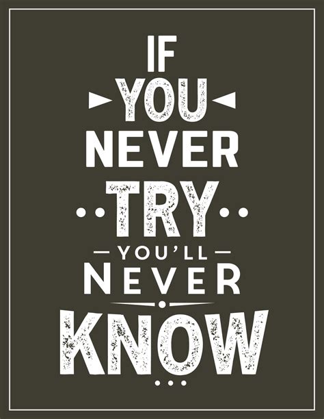 if you never try you will never know motivational quotes 5319312 Vector