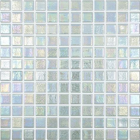 1x1 Squares Mosaic Iridescent White Glass Tile Mtod0067
