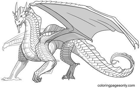 Dragon Coloring Pages Wings Of Fire Free Printable Templates