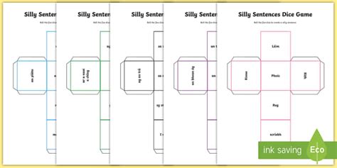 silly sentences dice game teacher made twinkl