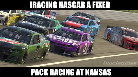 Pack Racing At A Cookie Cutter Iracing Nascar A Fixed At Kansas Youtube