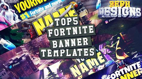 🎥 Top 5 Free Fortnite Banner Templates 1 By Zephdesigns Youtube