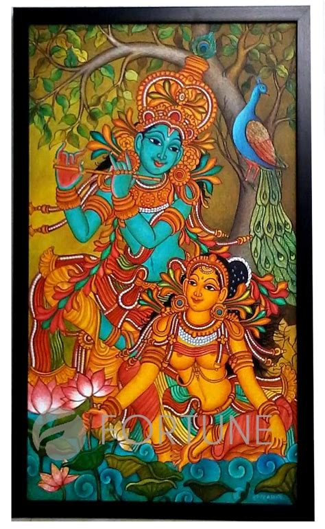 Radha Madhavam Gopika Krishna Kerala Mural Painting Artwork Etsy