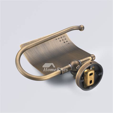 Vintage bathroom toilet paper holder is for wall mounted installation, used refined brass, has antique brass finish, demension is 24.2cm*9.6cm*20cm. vintage Brown Antique Brass Toilet Paper Holder
