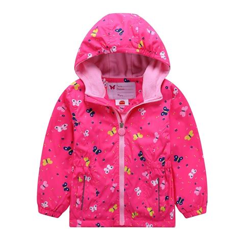 Europe Style Spring Girls Jacket With Velvet Lining Butterfly Floral