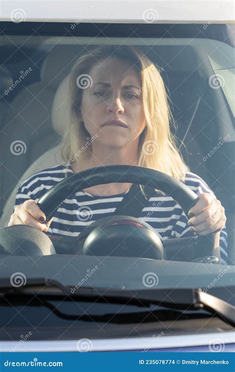 Stressed Girl Drives Her Car For The First Time Tries To Avoid Car